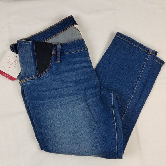 Isabel Maternity  Inset Panel Skinny Cropped Jeans New 14 - Picture 1 of 7